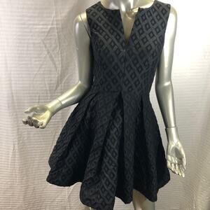 MASLAVI FIT & FLARE COCKTAIL DRESS BLACK/BLUE SZ 2